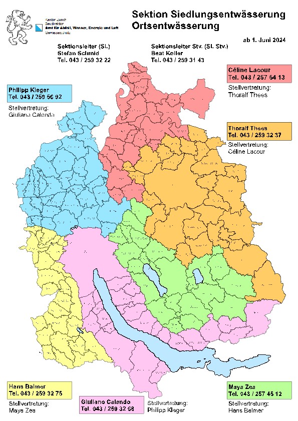 Gebietseinteilung Ortsentwässerung