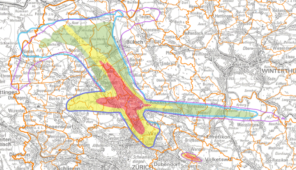 Fluglärm-Karte im GIS-Browser